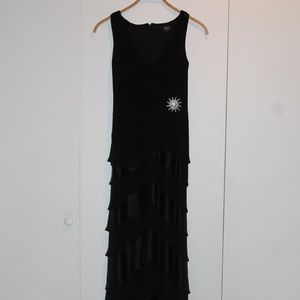 Elegant floor length formal black gown